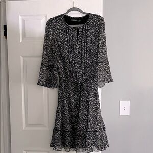 Ralph Lauren Black and White Long Sleeve Dress